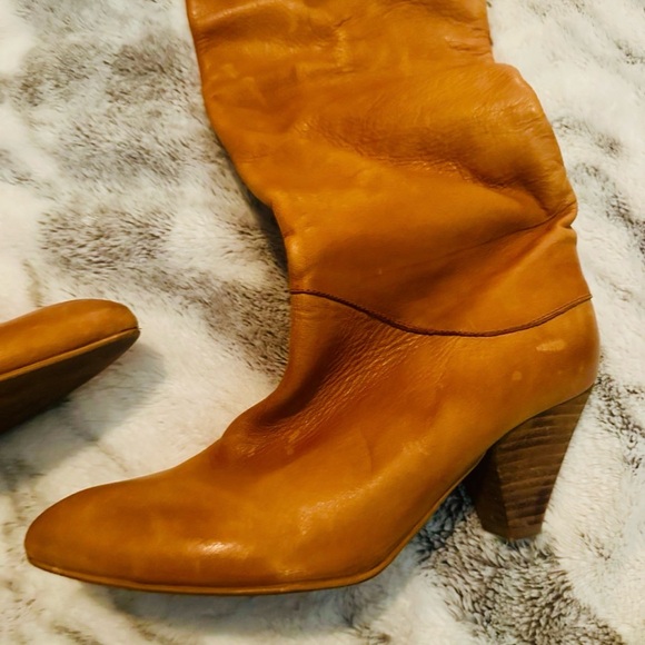 Free People Tan leather vintage over the knee boots size 37 - Picture 9 of 12